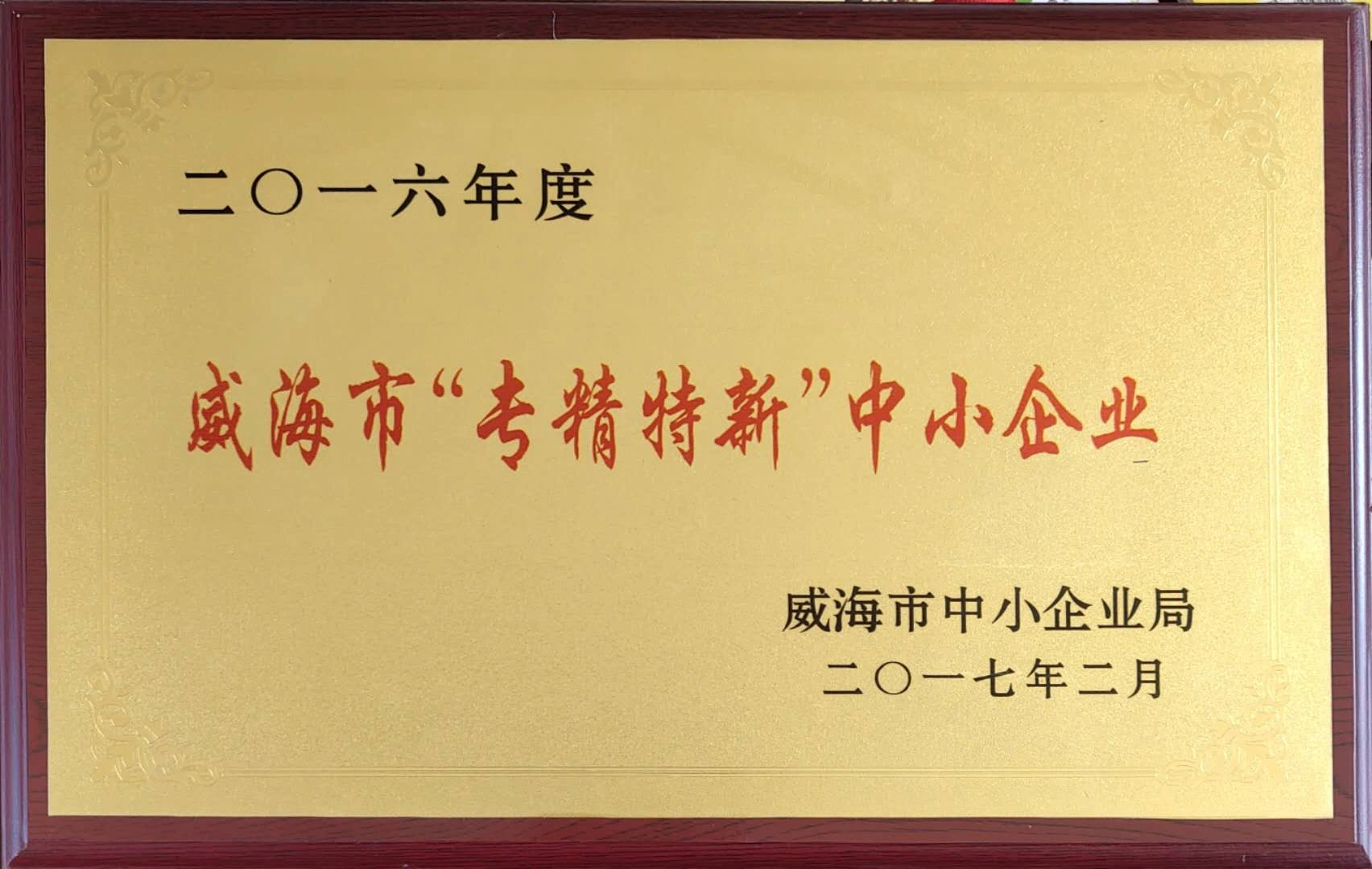 2016威海市“专精特新”中小企业